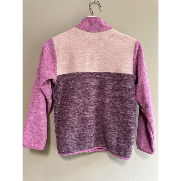 Hanna Andersson Heathered Polar Fleece Pullover Girls 140 cm Size 10 Pink Mauve - Picture 6 of 8